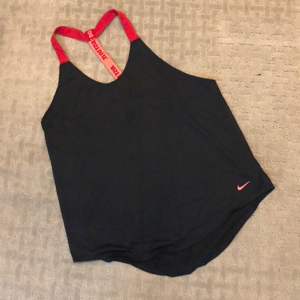Nike black and red flyaway tank
